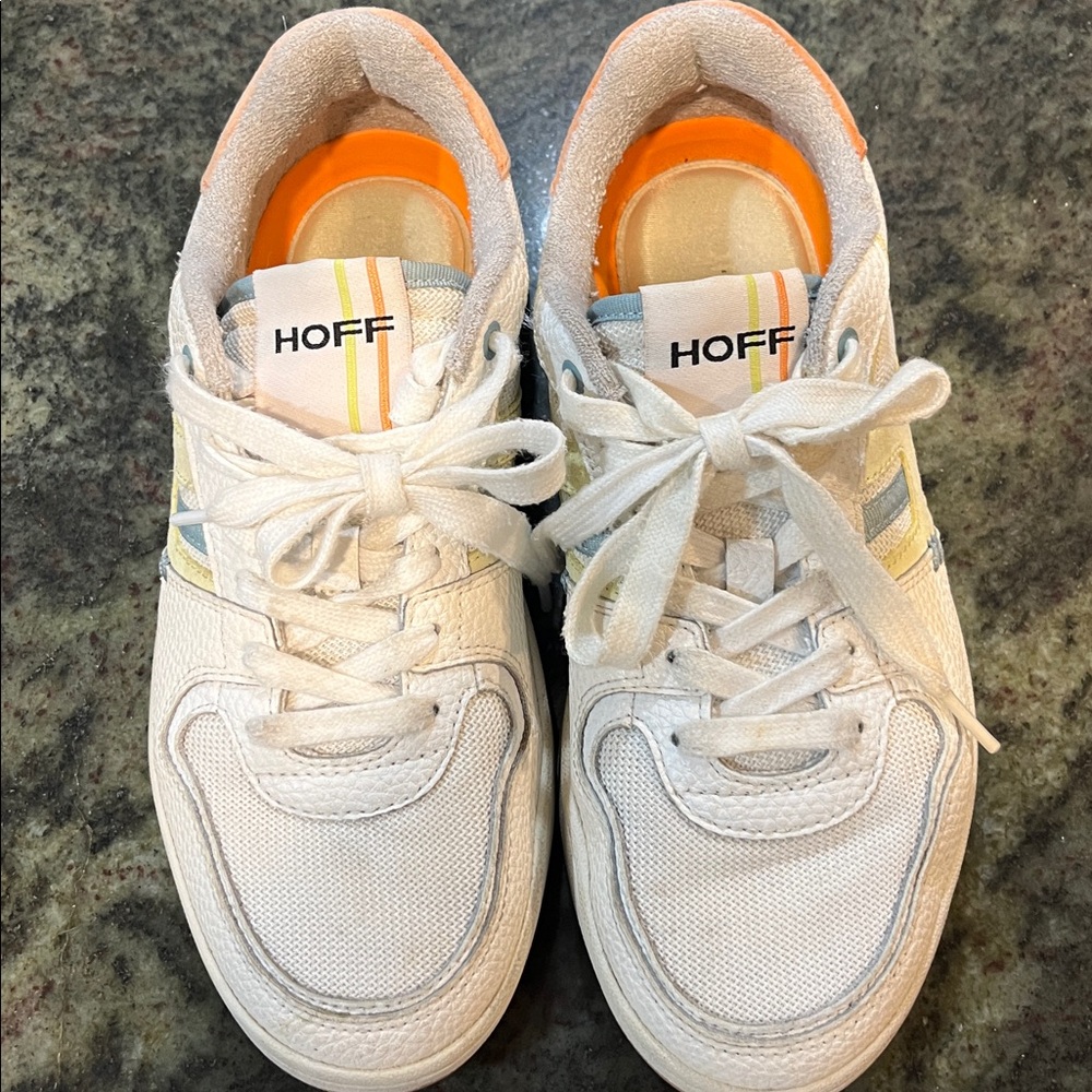 Hoff White Sneakers with Orange Accents